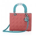 Christian Dior CD6325 Light Red Sheepskin Mini Lady Dior Bag Silver VS05185