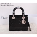 Christian Dior Patent Leather Lady Dior Bag CD0313 Black VS06203
