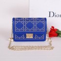 Christian Dior Studded Leather Flap Shoulder Bag CD8116 Blue VS01351
