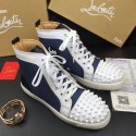 Christian Louboutin Louis Spikes Flat Blue&White CL1240 VS07748