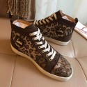 Christian Louboutin Louis Strass Flat Brown Leopard CL1250 VS07881