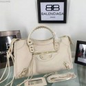 Copy Balenciaga Goatskin Classic Metallic Edge City Bag B30589 Offwhite VS05029
