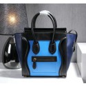 Copy Celine Luggage Micro Calf Leather C107 SkyBlue&Black&Royal VS01132