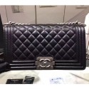 Copy Chanel Black Quilted Caviar Medium Boy Bag Silver Hardware A67086 VS03041