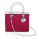 Copy Christian Dior CD6325 Red Sheepskin Mini Lady Dior Bag Silver VS00469
