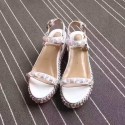 Copy Christian Louboutin Calfskin Sandal White CL002 VS07675