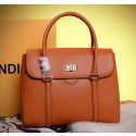 Copy Fendi Cruise 2015 Calfskin Leather Tote Bag F5203345 Wheat VS03558