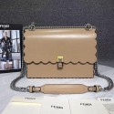 Copy Fendi Kan I Leather Bag Beige 8BT283 VS00513