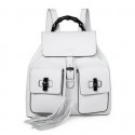 Copy Gucci Bamboo Leather Backpack 370833 White VS07899