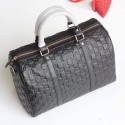 Copy Gucci Black Gucci Signature Leather Boston Bag 449646 VS01637