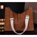 Copy Gucci New Jackie Medium Shoulder Bag Suede Leather 246907 Apricot VS06969