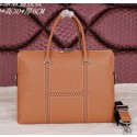 Copy Hermes Briefcase Original Calf Leather HM8022 Wheat VS04756