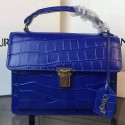 Copy Hot SAINT LAURENT Structured Top Handle Bag Croco Leather YSL5569 Blue VS08232