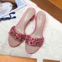 Copy Louis Vuitton Calfskin Leather Slide Pink L080201 VS04391
