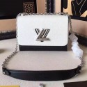 Copy Louis Vuitton Epi Leather Twist MM White and Black M50280 VS03098