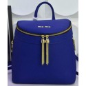 Copy miu miu Backpack Calfskin Leather M0823 Blue VS02722