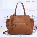 Copy Prada Litchi Leather Shoulder Bag BL0928 Wheat VS03372