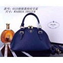 Copy PRADA Litchi Leather Top Handle Bag BN0123 Royal VS05511