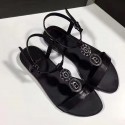 Copy Saint Laurent Calf Leather Sandals Black Y080208 VS07922