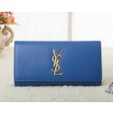 Copy Saint Laurent Classic Monogramme Clutch Cannage Pattern Y5486 Royal VS04167