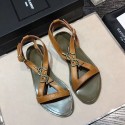 Copy Saint Laurent Leather Sandals Green Y080205 VS05273