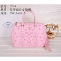 Copy Top Prada Weave Leather Tote Bags B2274 Pink VS06737
