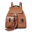 Designer Gucci Bamboo Leather Backpack 370833 Wheat VS09432