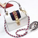 Designer Gucci Sylvie Leather Mini Bag White 470270 VS06047