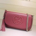 Designer Imitation Gucci Soho Leather Shoulder Bag Watermelon Red 336752 VS04743