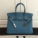 Designer Imitation Hermes Birkin 35 Tote Bag in Blue Togo Leather HB1210 VS03117