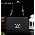 Designer Imitation Louis Vuitton Original Leather Twist Bag M48618 Black VS06036