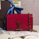 Designer Louis Vuitton Patent Calfskin Chain Louise MM M94268 Rose VS05873