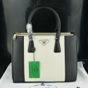Designer Mingdu Prada 2274 Saffiano Leather Handbag in Black with White VS02351