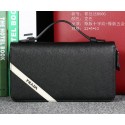 Designer Prada Saffiano Leather Clutch P8006 Black VS03591