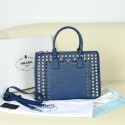 Designer Replica Prada BN2274 Original Calfskin Leather with Diamond Handbag in Blue VS00827