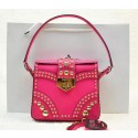 Designer Replica Prada Saffiano Leather Flap Bag B5045M Rose VS00760