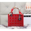 Dior Calfskin Leather Lady Dior Bag CD6616 Red VS05217