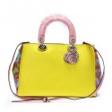 Dior Diorissimo Bag in Snake Leather D0902 Yellow VS09180