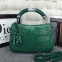 Dior Dune Flap Bag Green Croco Leather D41110 VS03981