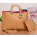 Dior Large Diorissimo Bag in Smooth Calfskin Leather V838 Wheat VS02596