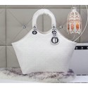 Dior Panarea Sheepskin Leather Tote Bag CD6618 White VS07305