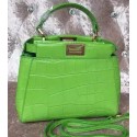 Fake 1:1 Fendi mini Peekaboo Bag Croco Leather F30320 Green VS07987