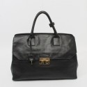 Fake 2014 Prada Original Glace Calfskin Leather Tote Bag BN2682 in Black XZ VS07605