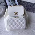 Fake AAA Chanel Grained Calfskin Backpack White A93748 VS05404