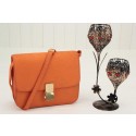 Fake Celine Classic Box Small Flap Bag Original Snake Leather 11042 Orange VS05267