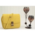Fake Celine Classic Box Small Flap Bag Original Snake Leather 11042 Yellow VS02414