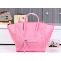 Fake Celine Luggage Phantom Shopper Bags Ferrari Leather CL3341 Pink VS02919