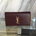 Fake Cheap Saint Laurent Cassandre Grained Clutch Bag Burgundy Y230320 VS06961