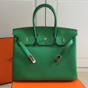 Fake Copy Hermes Birkin 35 Tote Bag in Green Togo Leather Gold Hardware HBK3501 VS09423