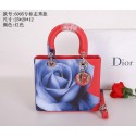 Fake Designer Dior Rose Leather Lady Dior Bag D6095 Red VS06244